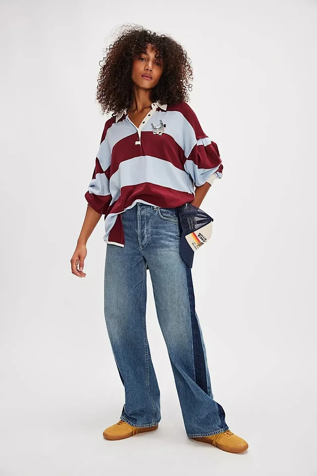 New Euro - American Women's Wide - leg Jeans Detail