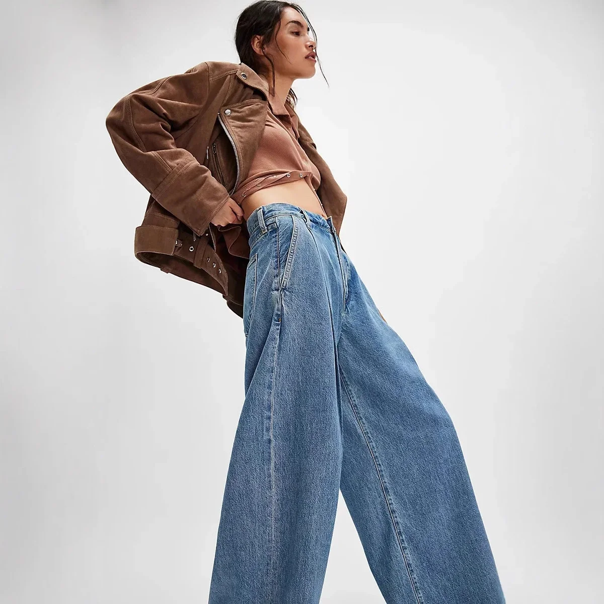 Factory Direct Sale Retro Wide-Leg Jeans