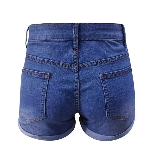 AliExpress Bestseller: Elastic Slim Fit Ripped Fringe Denim Shorts for Women Detail