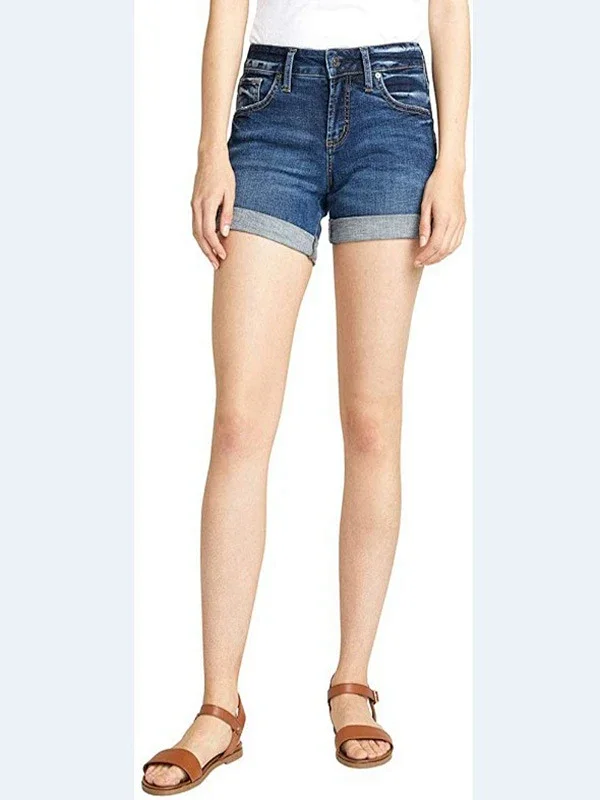 Retro High-Waisted Denim Shorts Detail