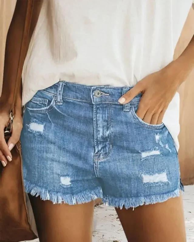GM2631# Euro-American Summer Denim Shorts Detail