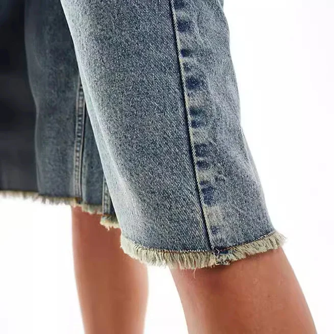 Loose Retro Denim Shorts for Ladies