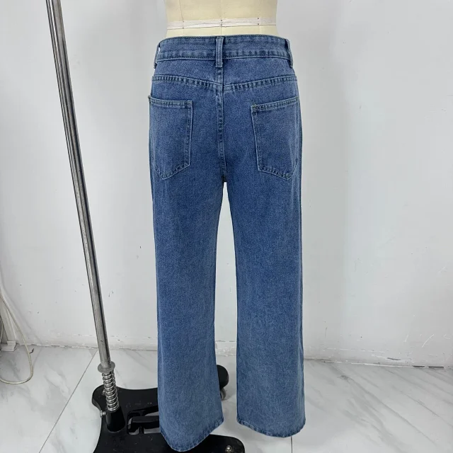 Factory Direct Sale Retro Wide-Leg Jeans Detail
