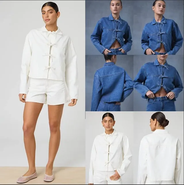 Factory Direct: Loose Casual Tie Denim Jacket (Women) Detail
