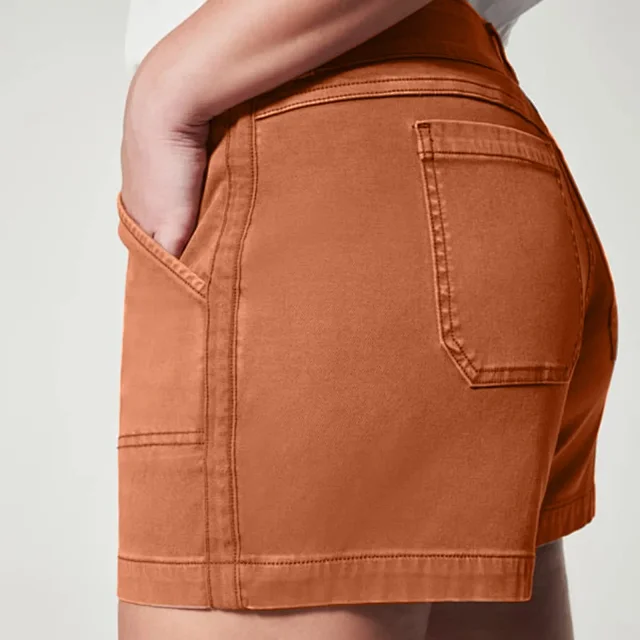 Retro Stretch Denim Shorts for Women Detail