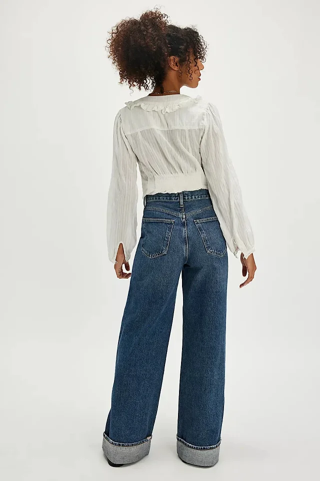 Retro High-waist Straight Jeans Detail
