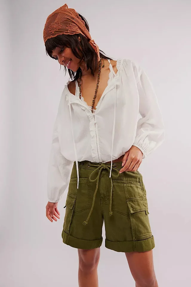 Women's Summer Loose Denim Shorts with Belt Detail