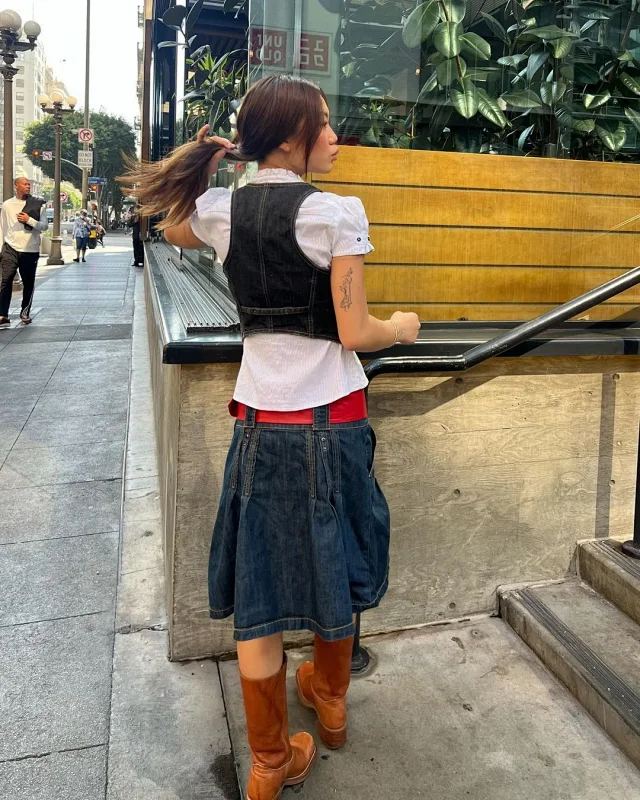 Fashion Slim Denim Vest for Women Detail