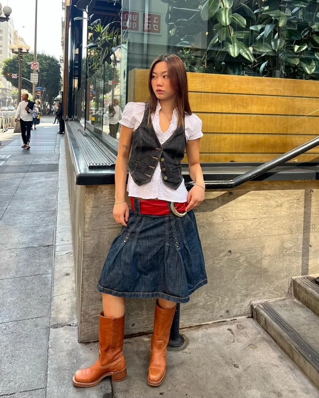 Fashion Slim Denim Vest for Women Detail