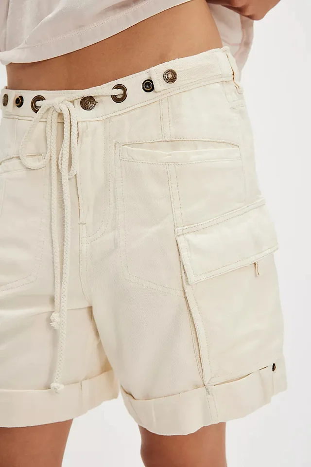 Women's Summer Loose Denim Shorts with Belt Detail