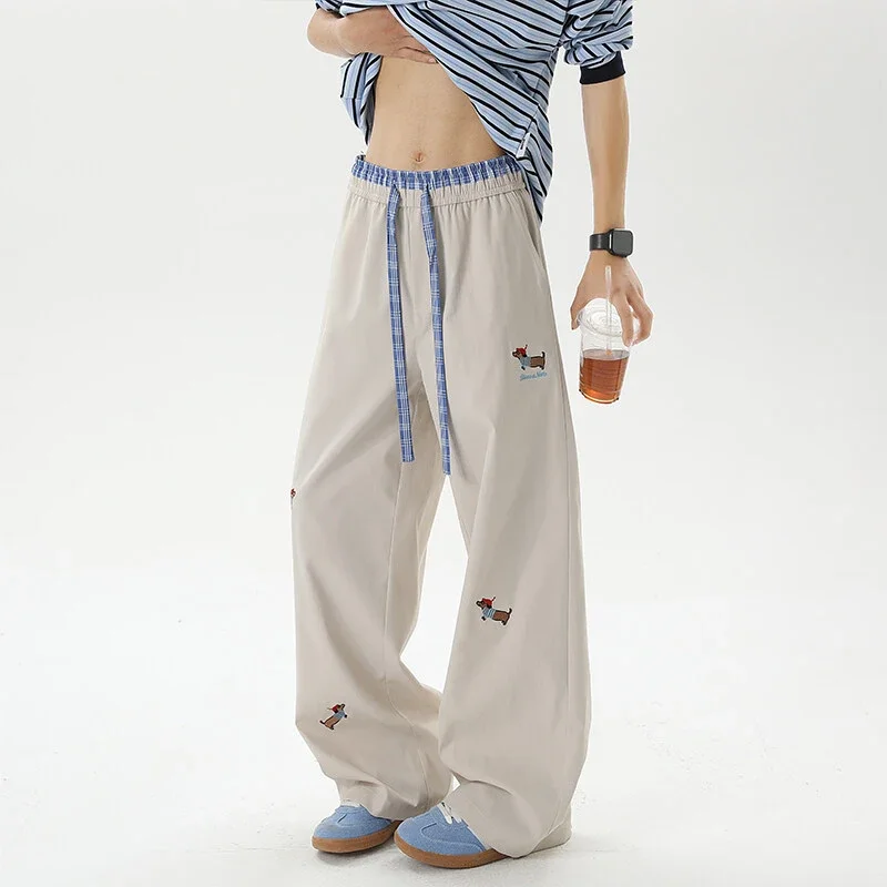 Men's Summer Ice Silk Trousers with Puppy Design