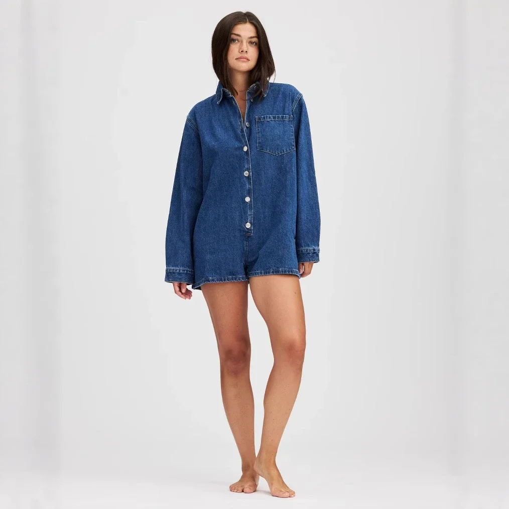 Vintage Plus-size Denim Shirt Jacket