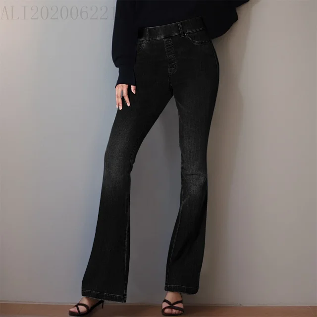 High-waisted Stretch Denim Pants for Women Detail