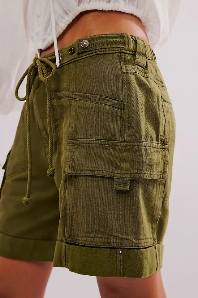 Women's Summer Loose Denim Shorts with Belt Detail