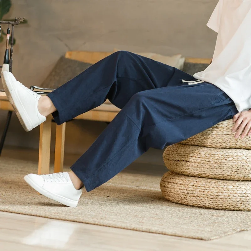 Men's Summer Thin Loose Wide-leg Cotton-Linen Pants