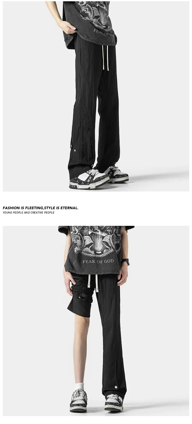 Men's Summer Ice Silk Parachute Pants Detail