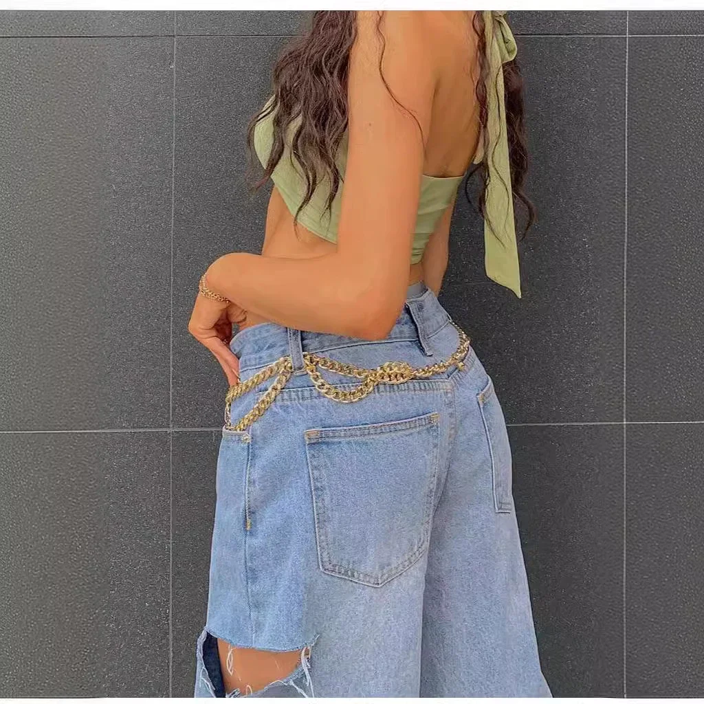 Stylish Low-rise Ripped Loose Jeans for Women (Export Style)