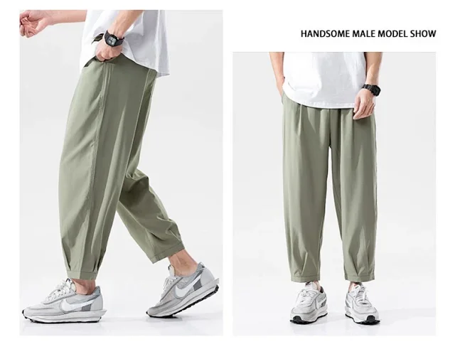 Men's Straight Ice Silk Summer Pants Detail