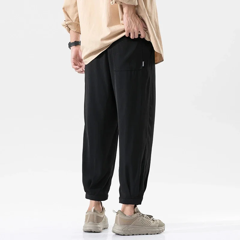 Men's Straight Fit Summer Ice Silk Pants