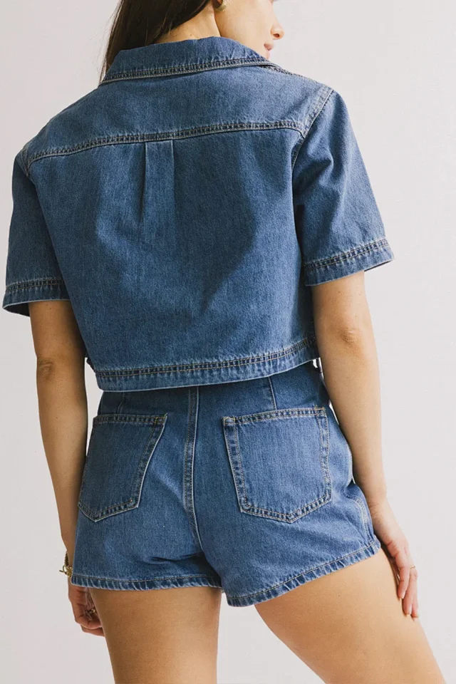 Amazon Western Denim Skirt & Pants Set Detail