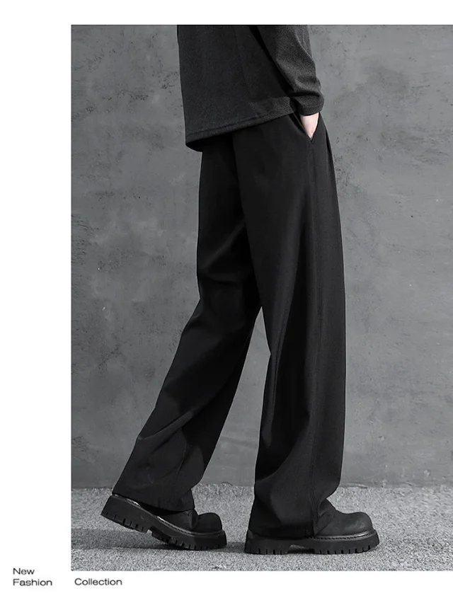 Dark Gray Straight 3 - Needle Trousers for Men Detail