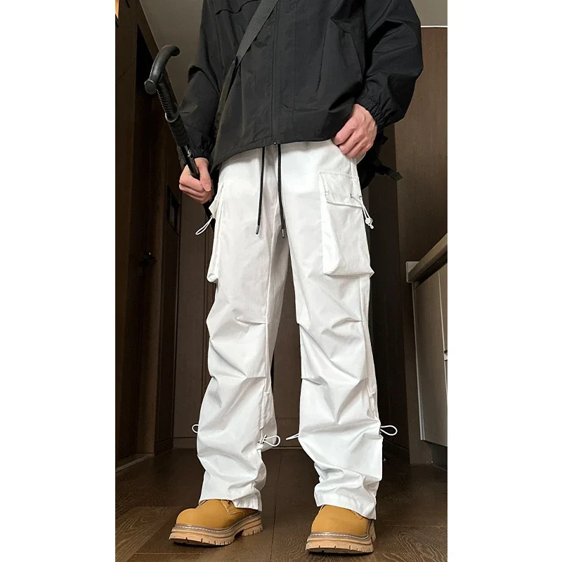 Men's Spring Hiphop Vintage Straight Cargo Pants