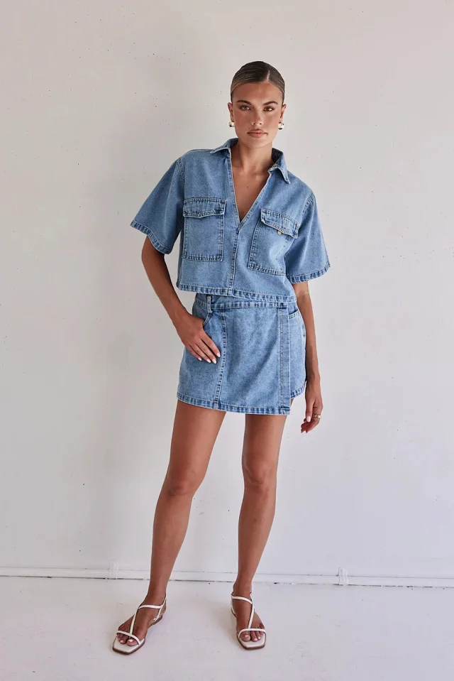 2025 Trendy Western Workwear Denim Set Detail