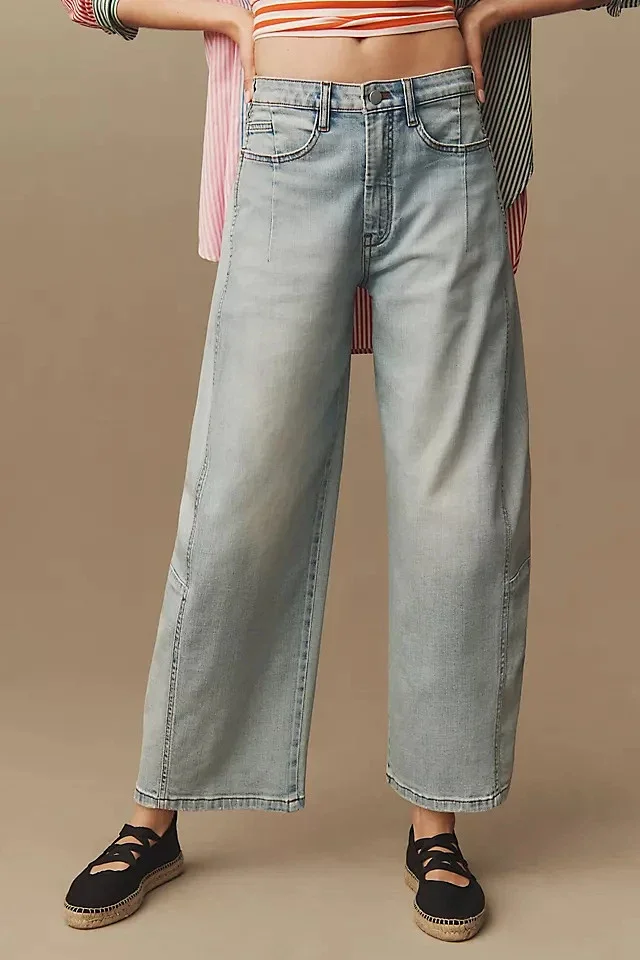 Women's Wide-Leg High-Waist Jeans Detail