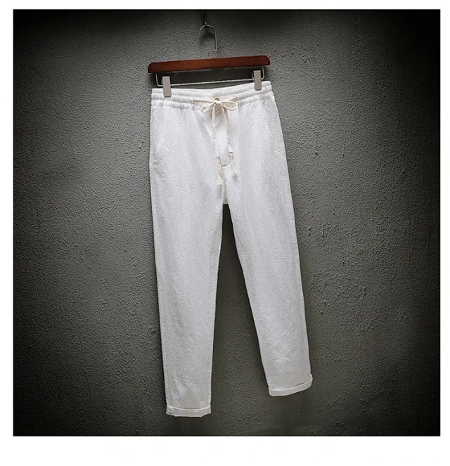 Teen Boys' Linen Loose Cropped Pants Detail