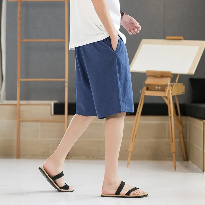 Men's Cotton Shorts Summer Loose Straight