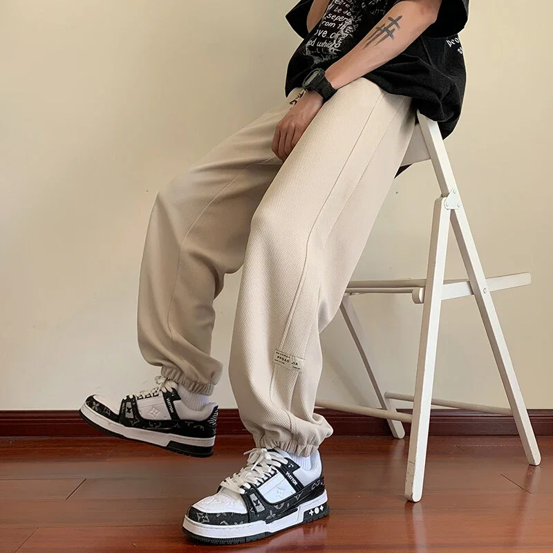 Men's Spring Autumn Waffle Casual Pants