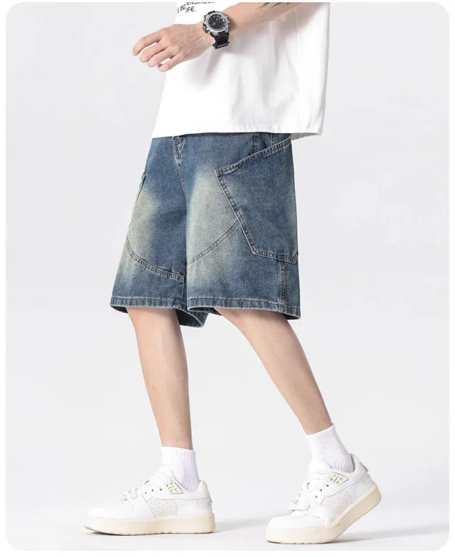 Men's Denim Shorts 2025 Summer Retro Detail