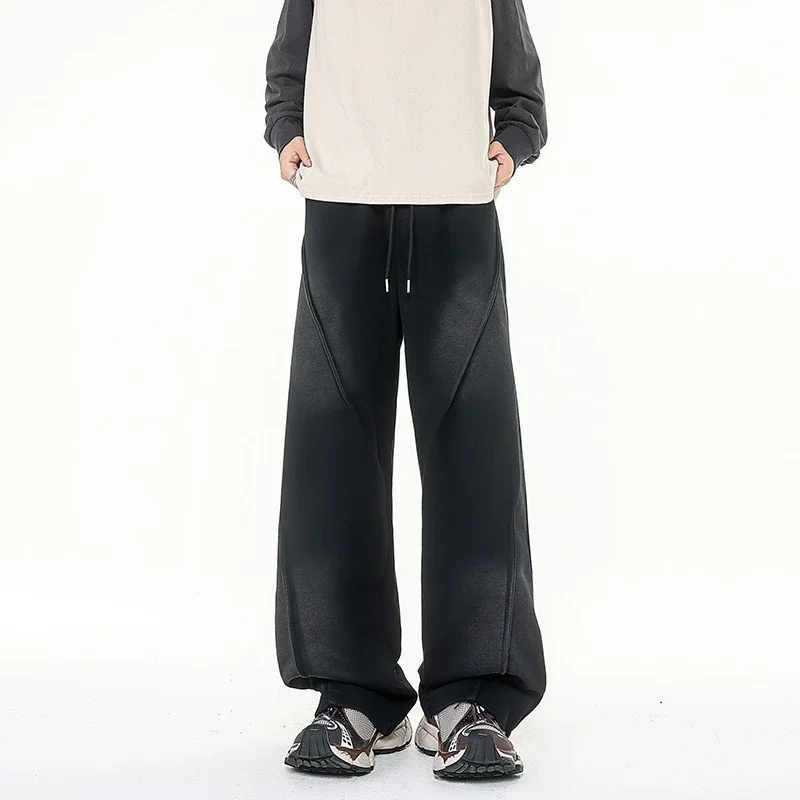 190 Tall Men's Long Washed Distressed Casual Pants