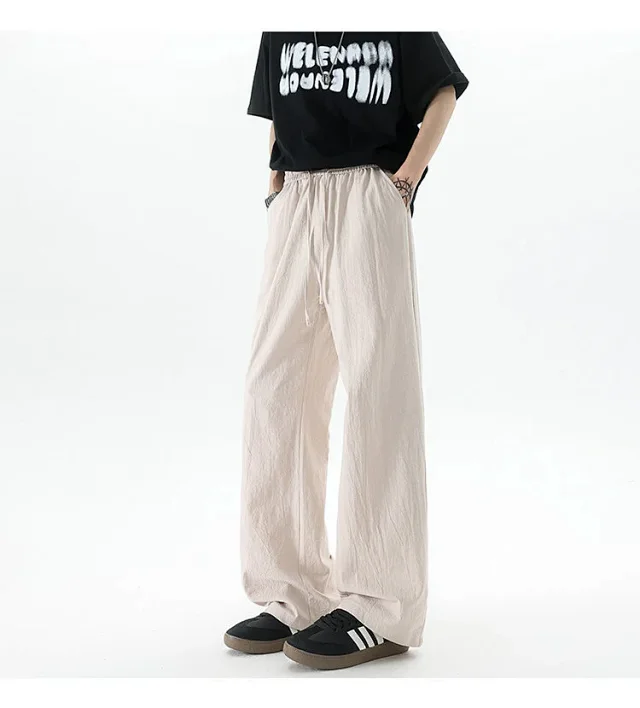 Men's Summer Linen-Cotton Loose Trousers (2m) Detail
