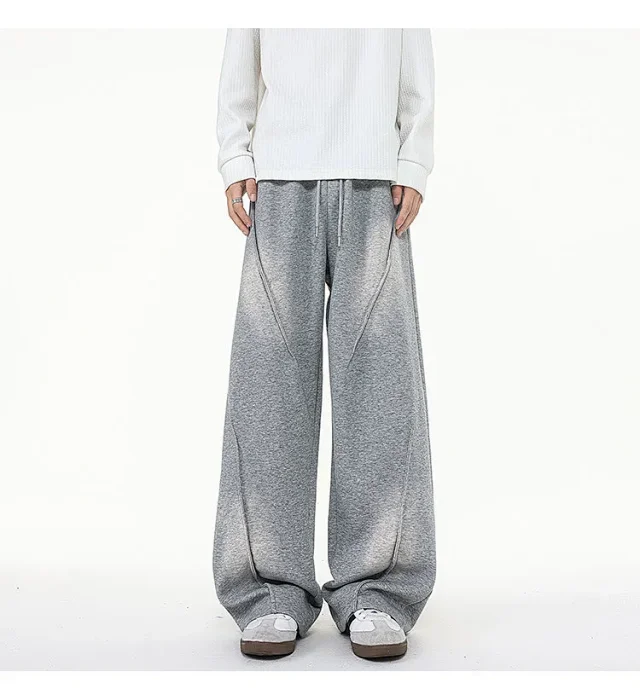 190 Tall Men's Long Washed Distressed Casual Pants Detail