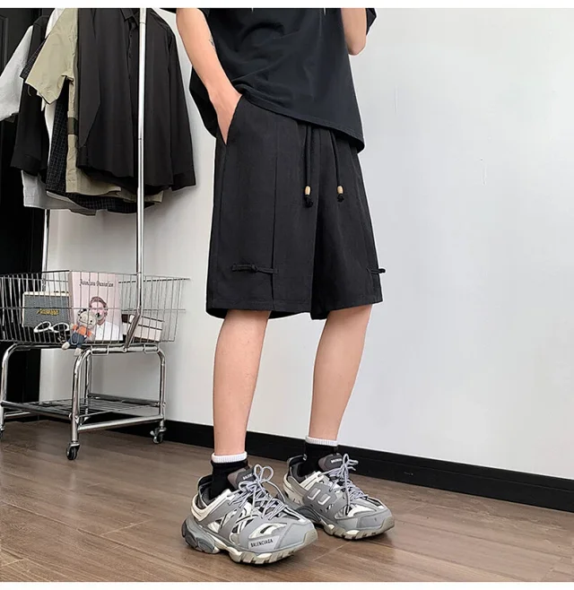 Vintage Men's Chinese Button Shorts Detail