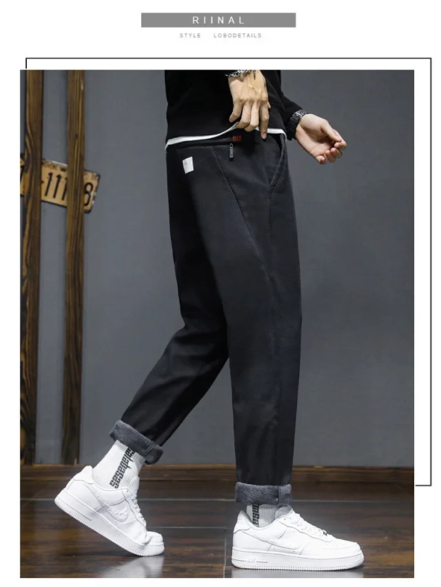 Men's Winter Warm Slim Straight Pants Detail