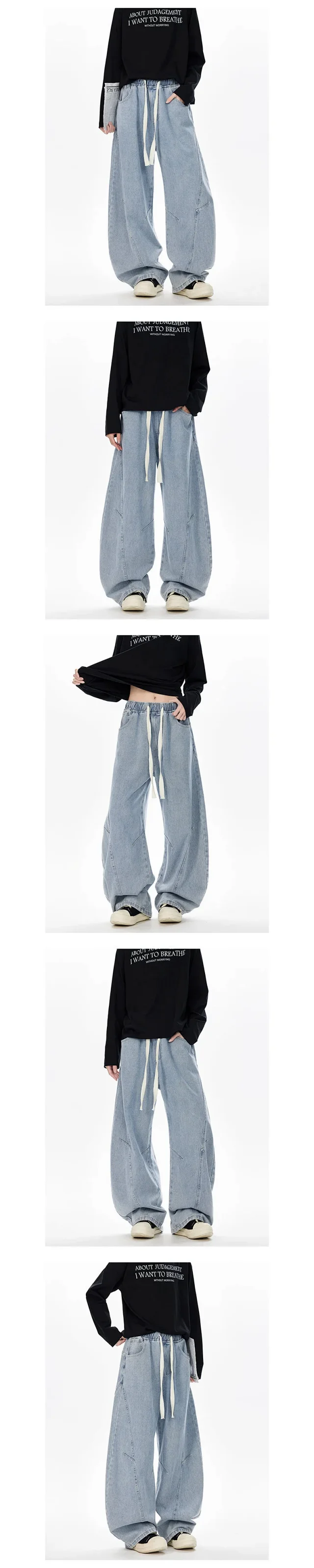 American Men's Loose Straight Jeans Detail