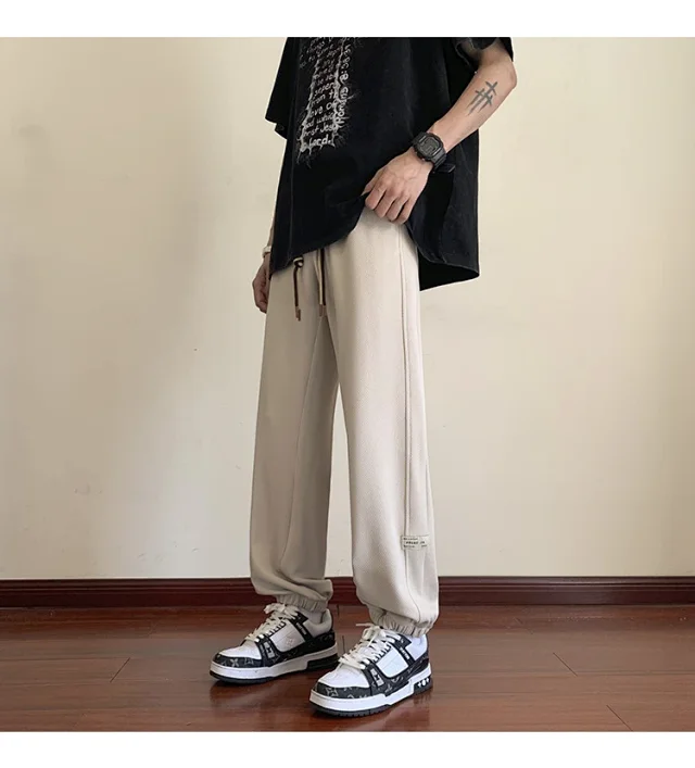 Men's Spring Autumn Waffle Casual Pants Detail