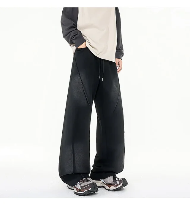190 Tall Men's Long Washed Distressed Casual Pants Detail