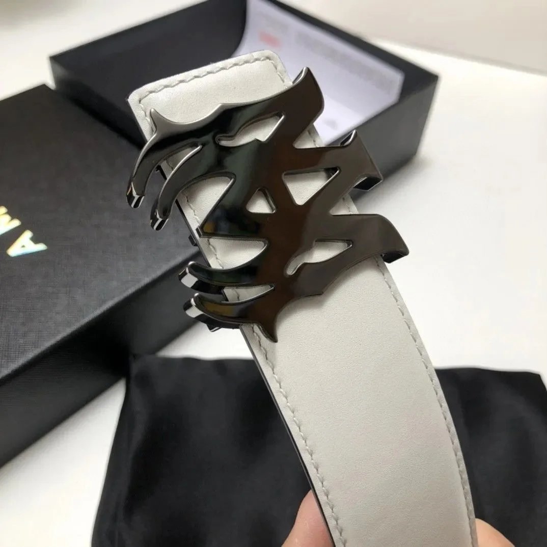 White Flat Grain with Gunmetal Buckle (Includes Original Label Small Gift Box and Punch Pin)