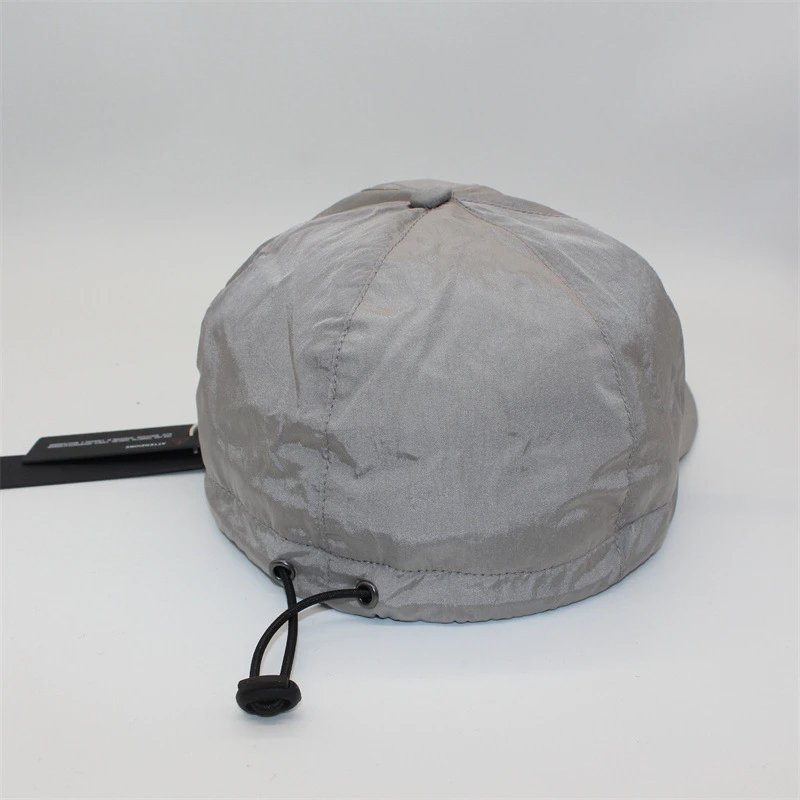 Gray Reflective Cap with Adjustable Strap
