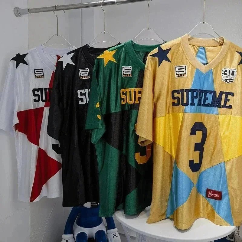 Supreme Football Jerseys Number 3 Star Graphic Jersey image 6