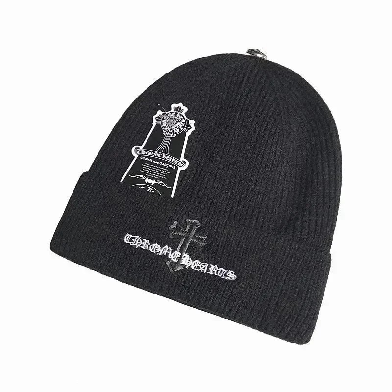 Chrome Hearts Hats Embroidered cross-motif beanie — 28