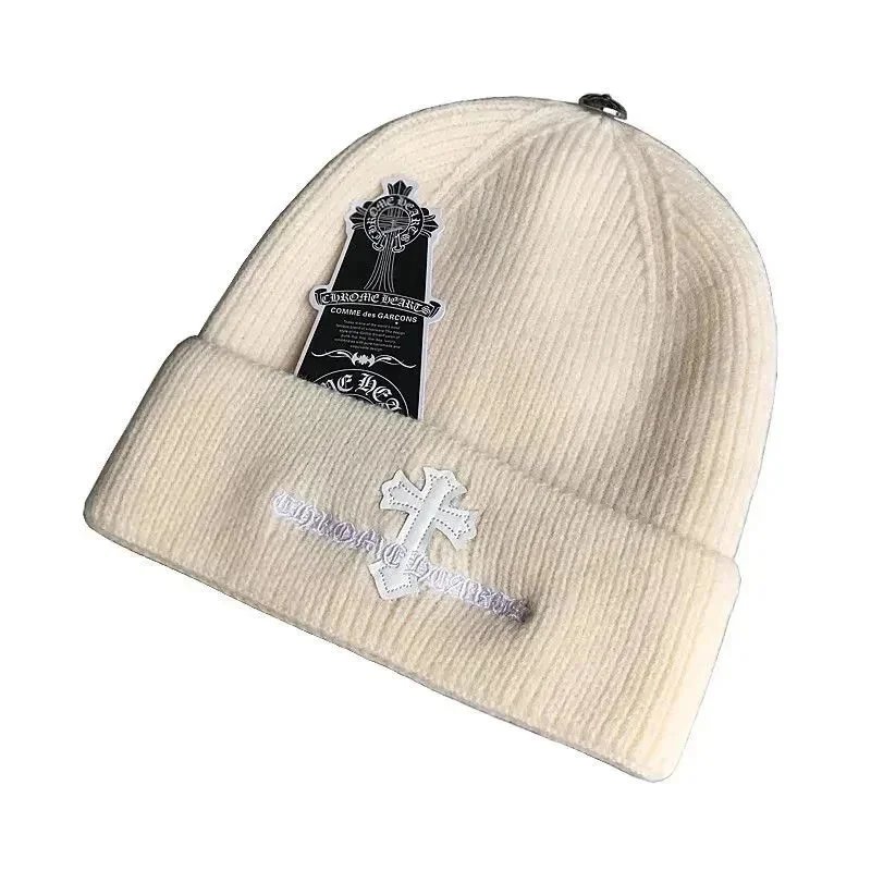 Chrome Hearts Hats Embroidered cross-motif beanie — 29