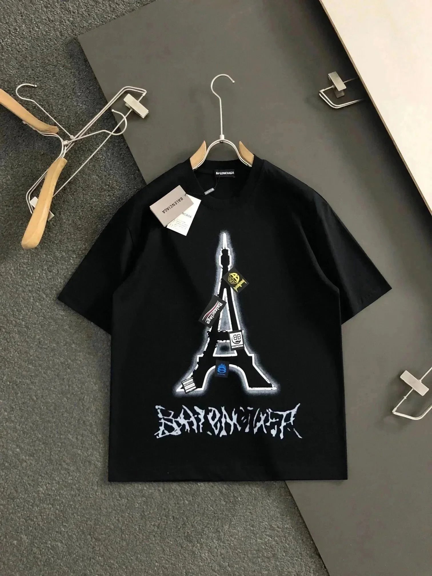 Balenciaga T-Shirts Short-Sleeve Logo Print — 18
