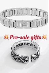 Chrome Hearts Link Bracelet and Scroll Ring Set [6 styles]
