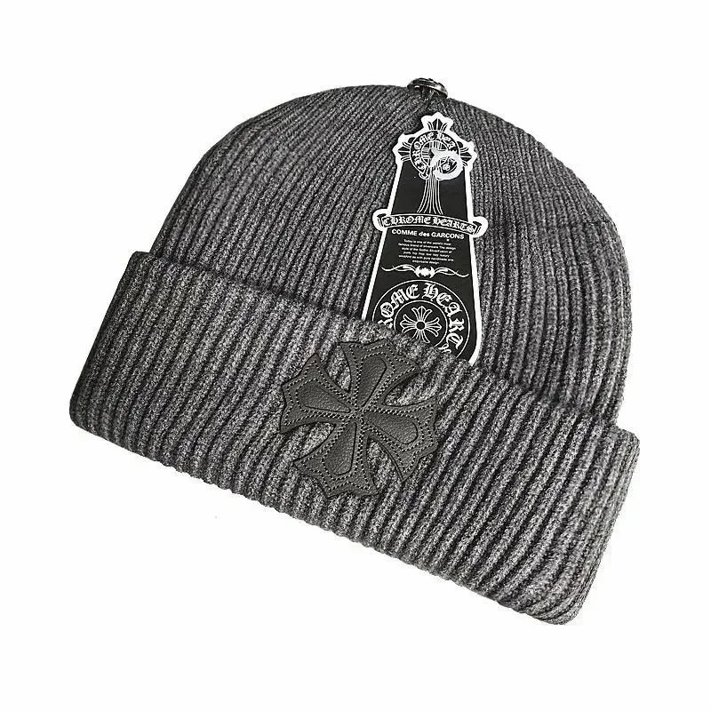 Chrome Hearts Hats Embroidered cross-motif beanie — 25