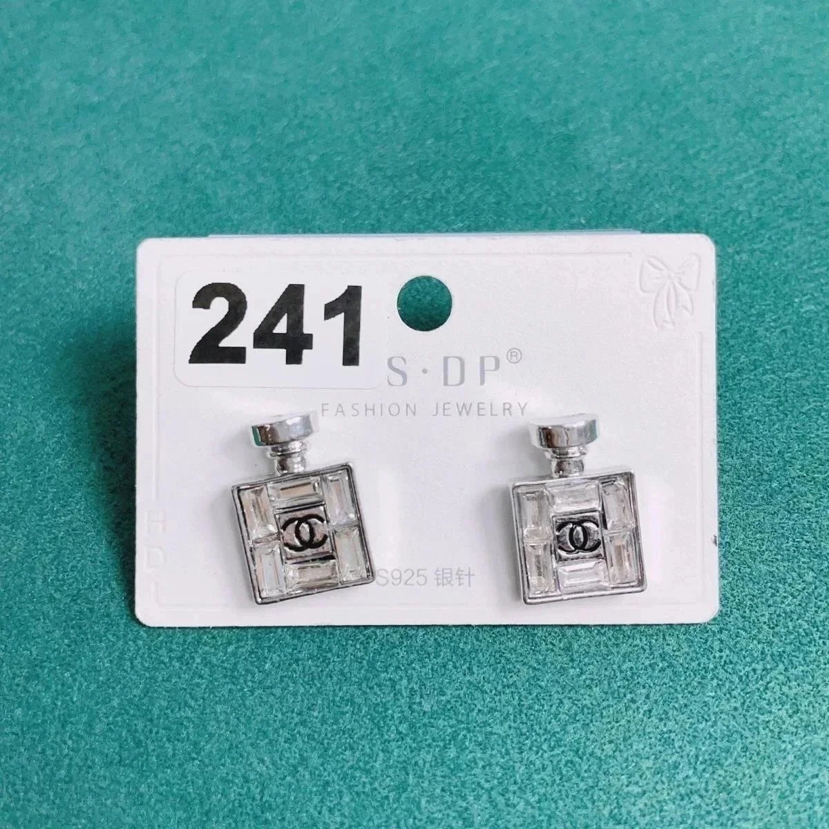 S·DP Chanel No.5 Perfume Bottle Stud Earrings