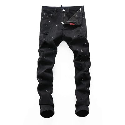 DSQUARED2 Paint Splatter Distressed Black Denim Jeans [29 styles]